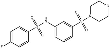 4-fluoro-N-(3-morpholin-4-ylsulfonylphenyl)benzenesulfonamide 结构式