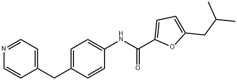 5-(2-methylpropyl)-N-[4-(pyridin-4-ylmethyl)phenyl]furan-2-carboxamide 结构式