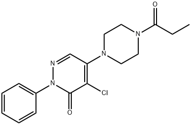 4-chloro-2-phenyl-5-(4-propanoylpiperazin-1-yl)pyridazin-3-one 结构式