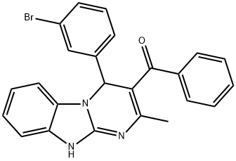 [4-(3-bromophenyl)-2-methyl-1,4-dihydropyrimido[1,2-a]benzimidazol-3-yl]-phenylmethanone 结构式