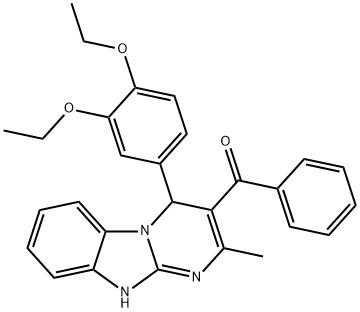 [4-(3,4-diethoxyphenyl)-2-methyl-1,4-dihydropyrimido[1,2-a]benzimidazol-3-yl]-phenylmethanone 结构式