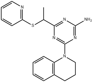 4-(3,4-dihydro-2H-quinolin-1-yl)-6-(1-pyridin-2-ylsulfanylethyl)-1,3,5-triazin-2-amine 结构式