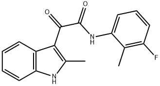 N-(3-fluoro-2-methylphenyl)-2-(2-methyl-1H-indol-3-yl)-2-oxoacetamide 结构式