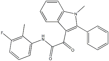 N-(3-fluoro-2-methylphenyl)-2-(1-methyl-2-phenylindol-3-yl)-2-oxoacetamide 结构式