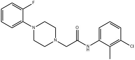 N-(3-chloro-2-methylphenyl)-2-[4-(2-fluorophenyl)piperazin-1-yl]acetamide 结构式