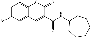 6-bromo-N-cycloheptyl-2-oxochromene-3-carboxamide 结构式