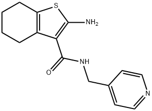 2-amino-N-(pyridin-4-ylmethyl)-4,5,6,7-tetrahydro-1-benzothiophene-3-carboxamide 结构式