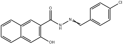 N-[(E)-(4-chlorophenyl)methylideneamino]-3-hydroxynaphthalene-2-carboxamide 结构式