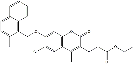 ethyl 3-[6-chloro-4-methyl-7-[(2-methylnaphthalen-1-yl)methoxy]-2-oxochromen-3-yl]propanoate 结构式