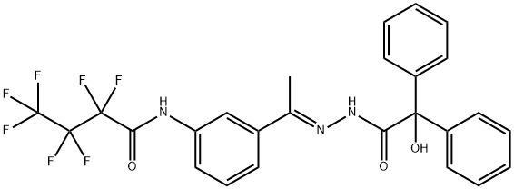 2,2,3,3,4,4,4-heptafluoro-N-[3-[(E)-N-[(2-hydroxy-2,2-diphenylacetyl)amino]-C-methylcarbonimidoyl]phenyl]butanamide 结构式