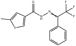 5-methyl-N-[(Z)-(2,2,2-trifluoro-1-phenylethylidene)amino]thiophene-3-carboxamide 结构式