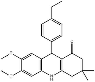 9-(4-ethylphenyl)-6,7-dimethoxy-3,3-dimethyl-2,4,9,10-tetrahydroacridin-1-one 结构式