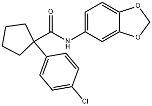 N-(1,3-benzodioxol-5-yl)-1-(4-chlorophenyl)cyclopentane-1-carboxamide 结构式