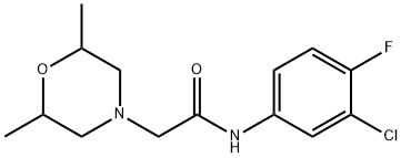 N-(3-chloro-4-fluorophenyl)-2-(2,6-dimethylmorpholin-4-yl)acetamide 结构式
