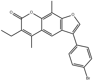 3-(4-bromophenyl)-6-ethyl-5,9-dimethylfuro[3,2-g]chromen-7-one 结构式