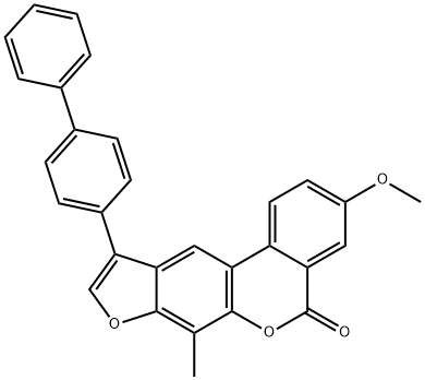 3-methoxy-7-methyl-10-(4-phenylphenyl)-[1]benzofuro[6,5-c]isochromen-5-one 结构式