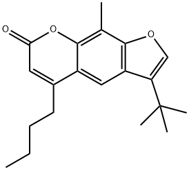 5-butyl-3-tert-butyl-9-methylfuro[3,2-g]chromen-7-one 结构式