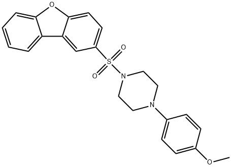 1-dibenzofuran-2-ylsulfonyl-4-(4-methoxyphenyl)piperazine 结构式