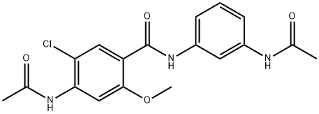 4-acetamido-N-(3-acetamidophenyl)-5-chloro-2-methoxybenzamide 结构式