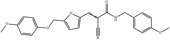 (E)-2-cyano-3-[5-[(4-methoxyphenoxy)methyl]furan-2-yl]-N-[(4-methoxyphenyl)methyl]prop-2-enamide 结构式