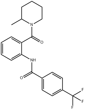 N-[2-(2-methylpiperidine-1-carbonyl)phenyl]-4-(trifluoromethyl)benzamide 结构式