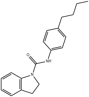 N-(4-butylphenyl)-2,3-dihydroindole-1-carboxamide 结构式