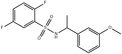 2,5-difluoro-N-[1-(3-methoxyphenyl)ethyl]benzenesulfonamide 结构式