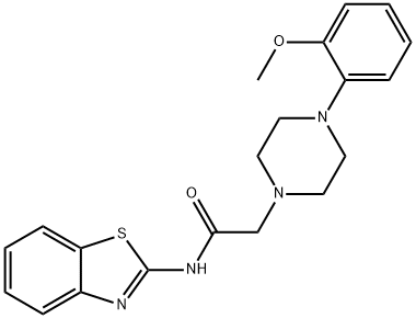 N-(1,3-benzothiazol-2-yl)-2-[4-(2-methoxyphenyl)piperazin-1-yl]acetamide 结构式