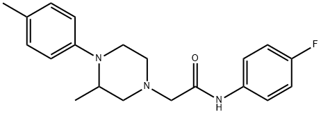 N-(4-fluorophenyl)-2-[3-methyl-4-(4-methylphenyl)piperazin-1-yl]acetamide 结构式