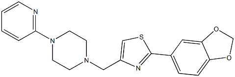 2-(1,3-benzodioxol-5-yl)-4-[(4-pyridin-2-ylpiperazin-1-yl)methyl]-1,3-thiazole 结构式