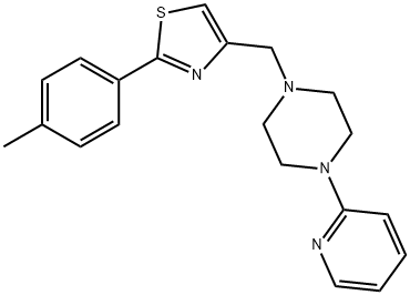 2-(4-methylphenyl)-4-[(4-pyridin-2-ylpiperazin-1-yl)methyl]-1,3-thiazole 结构式