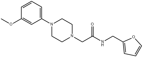 N-(furan-2-ylmethyl)-2-[4-(3-methoxyphenyl)piperazin-1-yl]acetamide 结构式