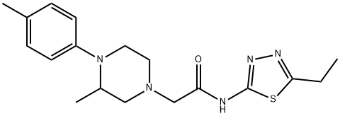 N-(5-ethyl-1,3,4-thiadiazol-2-yl)-2-[3-methyl-4-(4-methylphenyl)piperazin-1-yl]acetamide 结构式