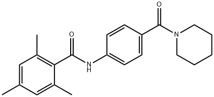 2,4,6-trimethyl-N-[4-(piperidine-1-carbonyl)phenyl]benzamide 结构式