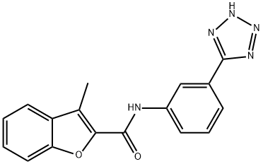 3-methyl-N-[3-(2H-tetrazol-5-yl)phenyl]-1-benzofuran-2-carboxamide 结构式