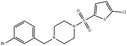 1-[(3-bromophenyl)methyl]-4-(5-chlorothiophen-2-yl)sulfonylpiperazine 结构式