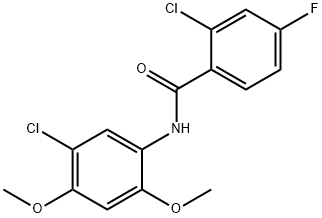 2-chloro-N-(5-chloro-2,4-dimethoxyphenyl)-4-fluorobenzamide 结构式