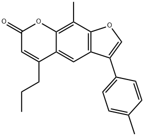 9-methyl-3-(4-methylphenyl)-5-propylfuro[3,2-g]chromen-7-one 结构式