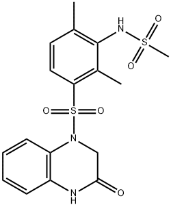 N-[2,6-dimethyl-3-[(3-oxo-2,4-dihydroquinoxalin-1-yl)sulfonyl]phenyl]methanesulfonamide 结构式