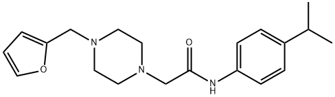 2-[4-(furan-2-ylmethyl)piperazin-1-yl]-N-(4-propan-2-ylphenyl)acetamide 结构式