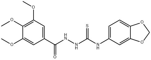 1-(1,3-benzodioxol-5-yl)-3-[(3,4,5-trimethoxybenzoyl)amino]thiourea 结构式