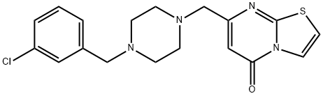 7-[[4-[(3-chlorophenyl)methyl]piperazin-1-yl]methyl]-[1,3]thiazolo[3,2-a]pyrimidin-5-one 结构式