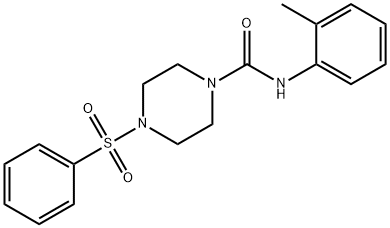 4-(benzenesulfonyl)-N-(2-methylphenyl)piperazine-1-carboxamide 结构式