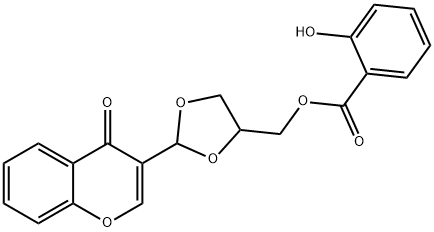 [2-(4-oxochromen-3-yl)-1,3-dioxolan-4-yl]methyl 2-hydroxybenzoate 结构式