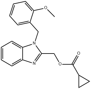 [1-[(2-methoxyphenyl)methyl]benzimidazol-2-yl]methyl cyclopropanecarboxylate 结构式