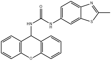 1-(2-methyl-1,3-benzothiazol-6-yl)-3-(9H-xanthen-9-yl)urea 结构式