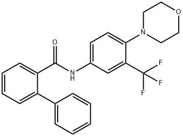 N-[4-morpholin-4-yl-3-(trifluoromethyl)phenyl]-2-phenylbenzamide 结构式