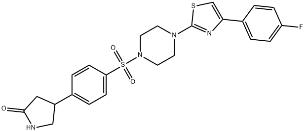 4-[4-[4-[4-(4-fluorophenyl)-1,3-thiazol-2-yl]piperazin-1-yl]sulfonylphenyl]pyrrolidin-2-one 结构式