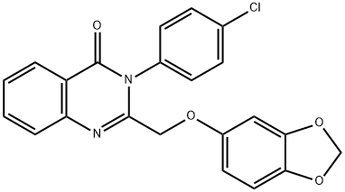 2-(1,3-benzodioxol-5-yloxymethyl)-3-(4-chlorophenyl)quinazolin-4-one 结构式