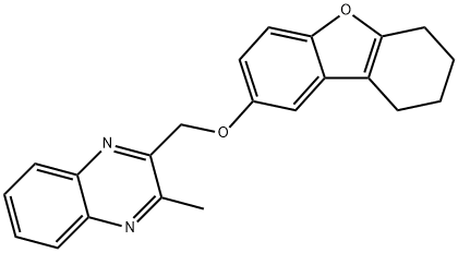 2-methyl-3-(6,7,8,9-tetrahydrodibenzofuran-2-yloxymethyl)quinoxaline 结构式